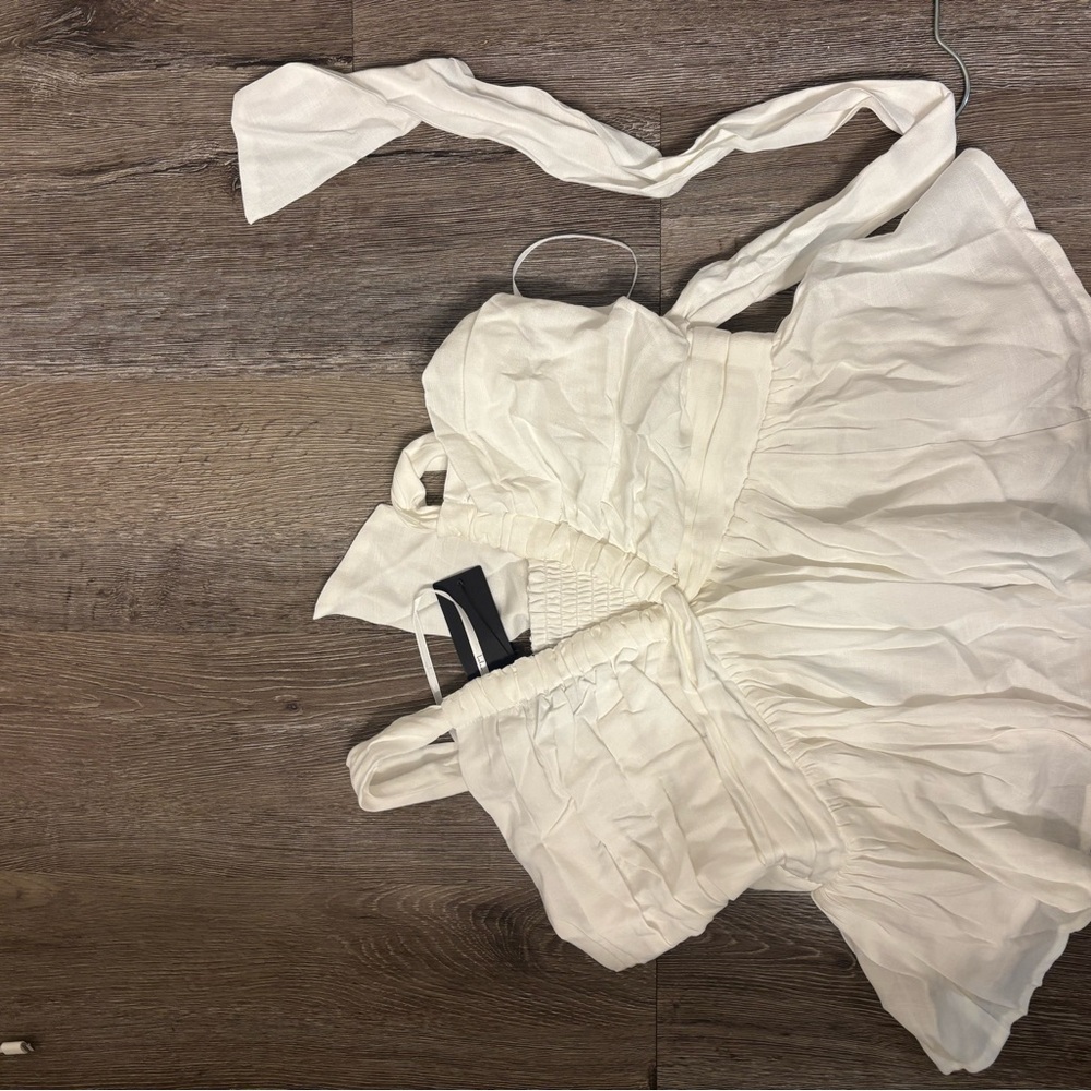Lulus Kadri White Peplum Halter Top - Size M - Picture 3 of 4